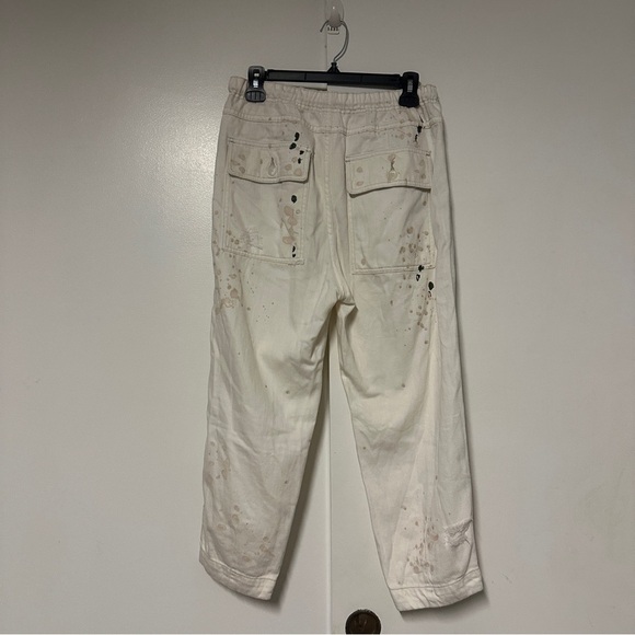 Free People Mixed Up Cotton Distressed Utility White Jeans Size XS - Picture 10 of 10